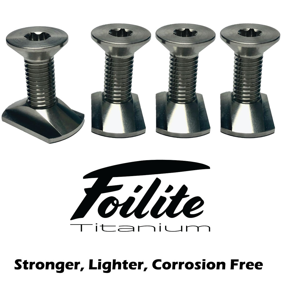 Foilite - M8 Titanium Hydrofoil Hardware Set - 4 Track Nuts and 4 M8 Screws