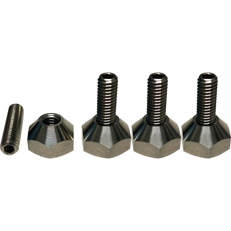 Foilite - M6 Titanium Hydrofoil Cone Nut Set - 4 Cone Nuts and 4 M6 Studs